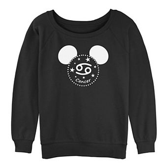 Juniors' Mickey Mouse Cancer Sign Graphic Slouchy Terry