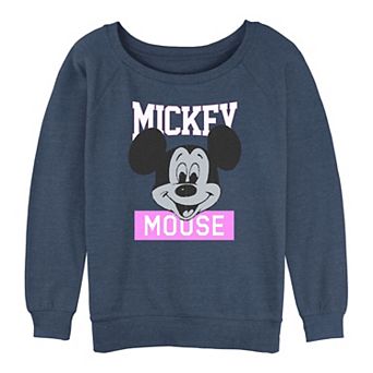 Juniors' Mickey Mouse Early Portrait Graphic Slouchy Terry