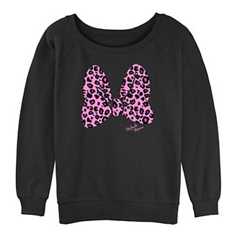 Juniors' Minnie Mouse Animal Print Graphic Slouchy Terry