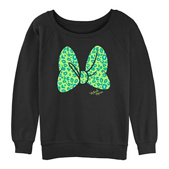 Juniors' Minnie Mouse Animal Print Graphic Slouchy Terry