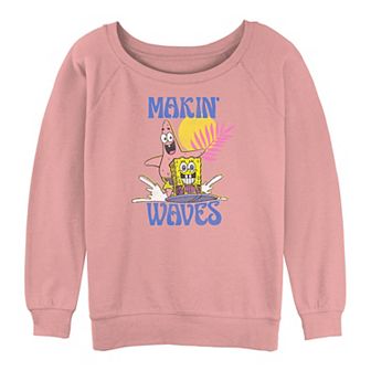 Juniors' SpongeBob SquarePants And Patrick Making Waves Graphic Slouchy Terry
