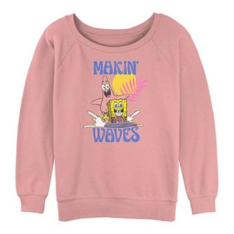 Juniors' SpongeBob SquarePants And Patrick Making Waves Graphic Slouchy Terry
