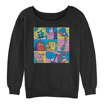 Juniors' SpongeBob SquarePants And Friends Pop Color Portraits Graphic Slouchy Terry