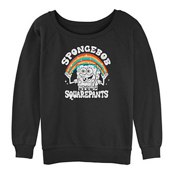 Juniors' SpongeBob SquarePants Rainbow Hands Graphic Slouchy Terry