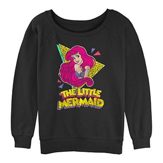 Juniors' The Little Mermaid Ariel 80's Portrait Graphic Slouchy Terry