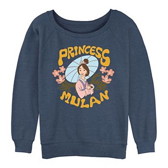 Juniors' Mulan Princess Portrait Graphic Slouchy Terry