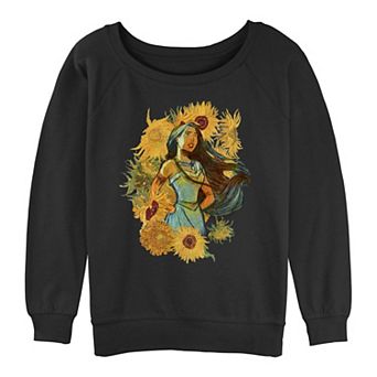 Juniors' Pocahontas Van Gogh Style Portrait Graphic Slouchy Terry