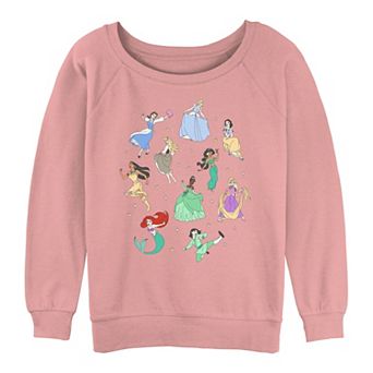 Juniors' Disney Princesses Doodles Graphic Slouchy Terry