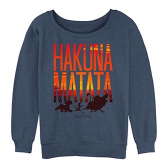 Juniors' The Lion King Hakuna Matata Sunset Walk Graphic Slouchy Terry