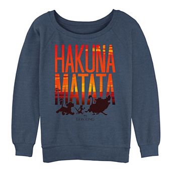 Juniors' The Lion King Hakuna Matata Sunset Walk Graphic Slouchy Terry