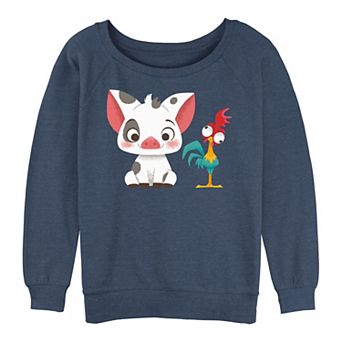 Juniors' Moana Hei Hei And Pua Buddies Graphic Slouchy Terry