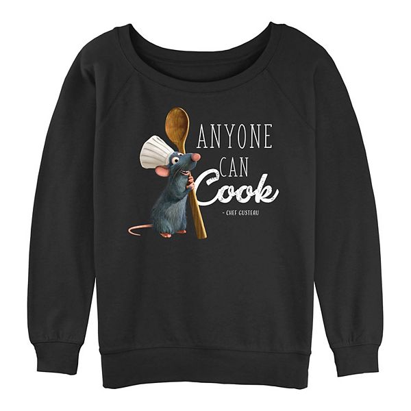 Juniors' Ratatouille Anyone Can Cook Quote Graphic Slouchy Terry