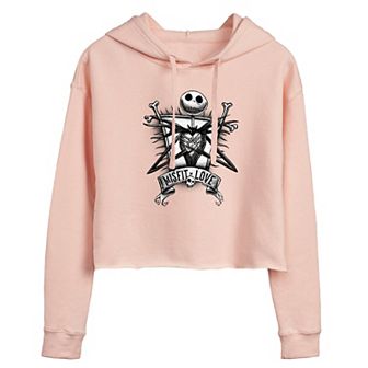 Disney's The Nightmare Before Christmas Jack Juniors' Misfit Love Cropped Hoodie