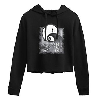 Disney's The Nightmare Before Christmas Jack & Sally Juniors' Simply Cropped Hoodie