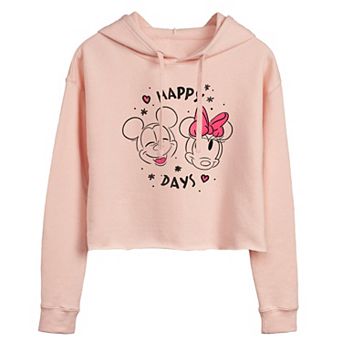 Disney's Mickey & Minnie Mouse Juniors' Happy Days Cropped Hoodie