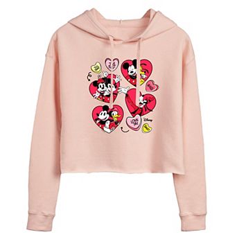 Disney's Mickey & Minnie Mouse Juniors' Heart Cropped Hoodie