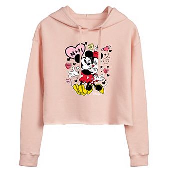 Disney's Mickey & Minnie Mouse Juniors' Heart Cropped Hoodie