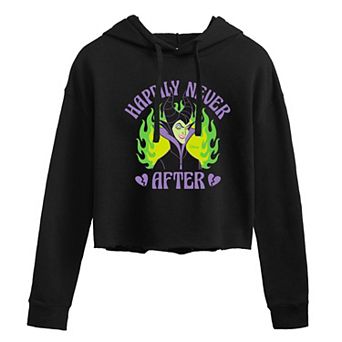 Disney's Sleeping Beauty Maleficent Juniors' Happily Never After Cropped Hoodie