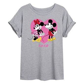 Disney's Mickey & Minnie Mouse Juniors' XOXO Oversized Tee