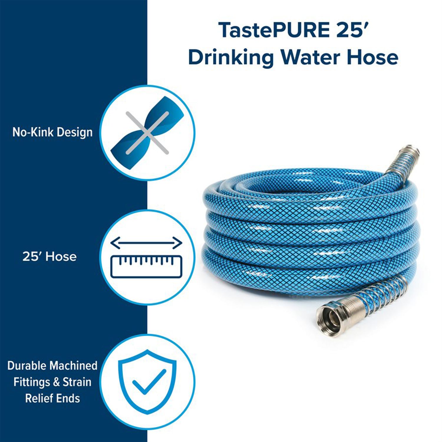 thumbnail image 2 of Camco 22863 25-Foot Heavy-Duty Contractor Water Hose – Double Layer PVC, 300 PSI Burst Strength, Drinking Water Safe 2 of 13