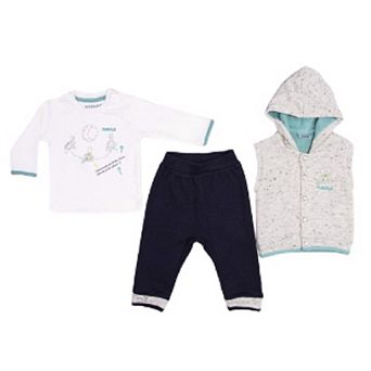 Newborn, Infant & Toddler Animal Theme (turtle) 3 pc Hoodie Jacket Set For Little Boys & Girls