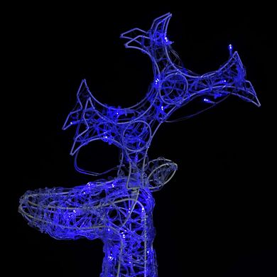 Acrylic Reindeer & Sleigh Christmas Decor, Water-resistant, Illuminate Your Yard With Led Lights