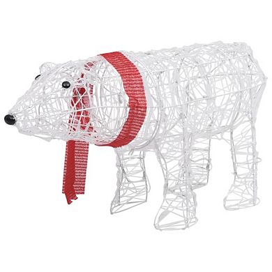 Acrylic Christmas Light Decoration Bear With 45 Leds, White, Waterproof, Illuminate Your Holiday