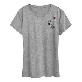 Women's Peanuts Snoopy Heart Graphic Tee