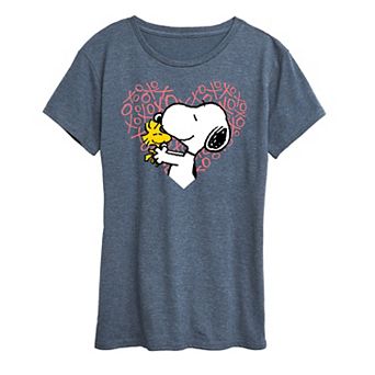 Women's Peanuts Snoopy & Woodstock Heart Graphic Tee