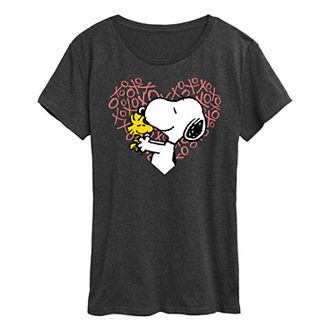 Women's Peanuts Snoopy & Woodstock Heart Graphic Tee