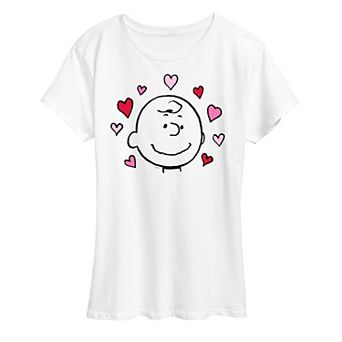 Women's Peanuts Charlie Brown Hearts Graphic Tee