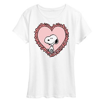 Women's Peanuts Snoopy Heart Frame Graphic Tee