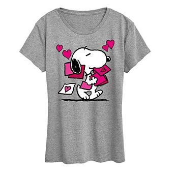 Women's Peanuts Snoopy Valentine's Cards Graphic Tee