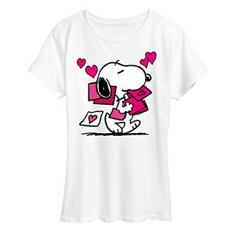 Women's Peanuts Snoopy Valentine's Cards Graphic Tee