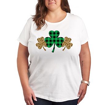 Plus Patterend Shamrocks Graphic Tee