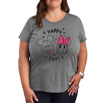 Disney's Mickey & Minnie Mouse Plus Size Happy Days Graphic Tee