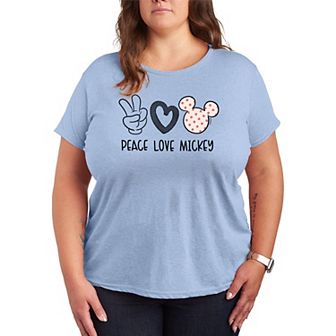 Disney's Mickey Mouse Plus Size Peace Love Mickey Graphic Tee