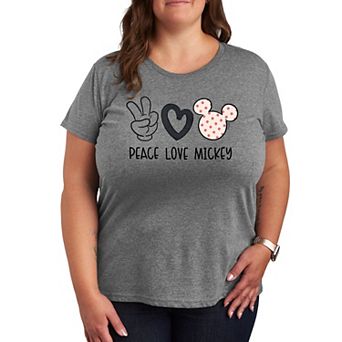 Disney's Mickey Mouse Plus Size Peace Love Mickey Graphic Tee
