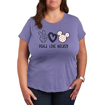 Disney's Mickey Mouse Plus Size Peace Love Mickey Graphic Tee