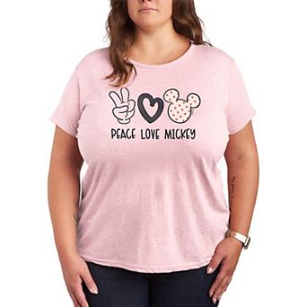 Disney's Mickey Mouse Plus Size Peace Love Mickey Graphic Tee