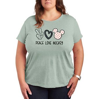 Disney's Mickey Mouse Plus Size Peace Love Mickey Graphic Tee