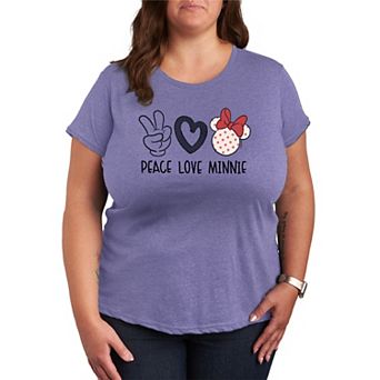 Disney's Minnie Mouse Plus Size Peace Love Minnie Graphic Tee