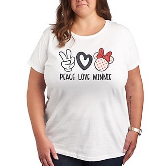 Disney's Minnie Mouse Plus Size Peace Love Minnie Graphic Tee
