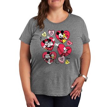 Disney's Mickey Mouse & Friends Plus Size Heart Grid Graphic Tee