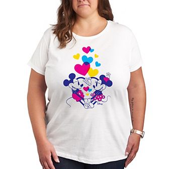 Disney's Mickey & Minnie Mouse Plus Size Hearts Graphic Tee