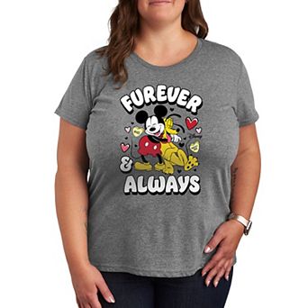 Disney's Mickey Mouse & Pluto Plus Size Furever And Always Graphic Tee