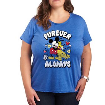 Disney's Mickey Mouse & Pluto Plus Size Furever And Always Graphic Tee