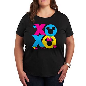 Disney's Mickey & Minnie Mouse Plus Size XOXO Stacked Graphic Tee