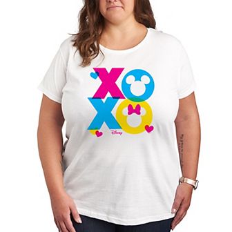 Disney's Mickey & Minnie Mouse Plus Size XOXO Stacked Graphic Tee