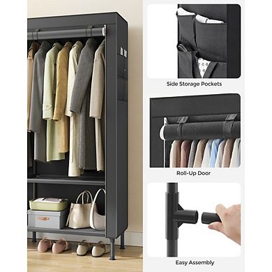 Portable Closet, Fabric Wardrobe Closet, Clothes Organizer With Hanging Rails